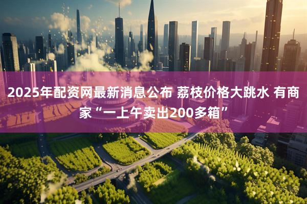 2025年配资网最新消息公布 荔枝价格大跳水 有商家“一上午卖出200多箱”